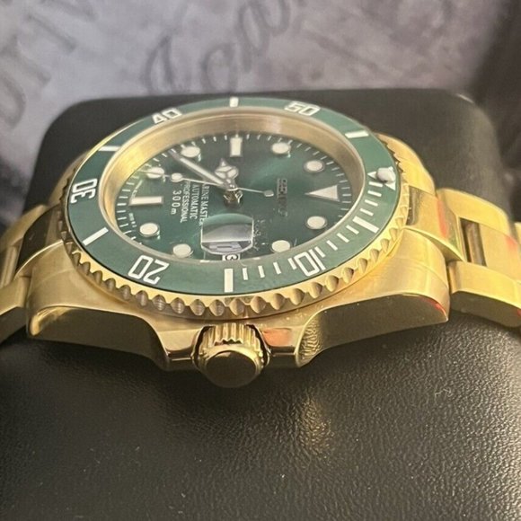 custom build seiko NH35 automatic movement - yellow gold hulk mod - Picture 4 of 5